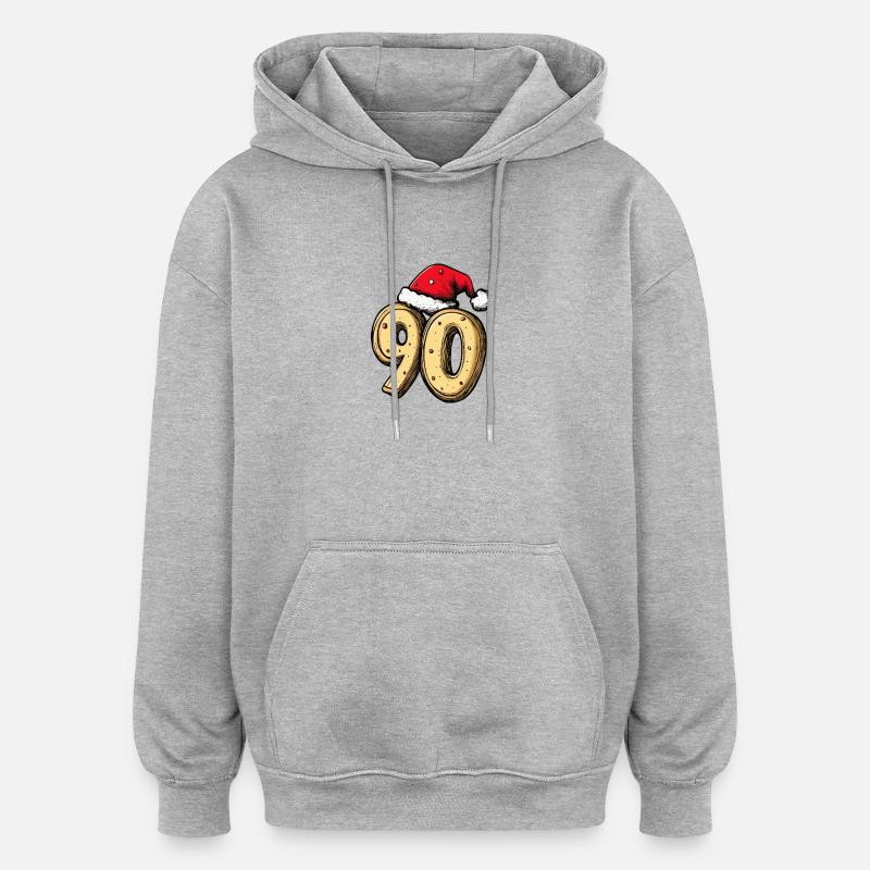 Biscuit de Noël à 90 chiffres - Sweat à capuche oversize unisexe - gris chiné