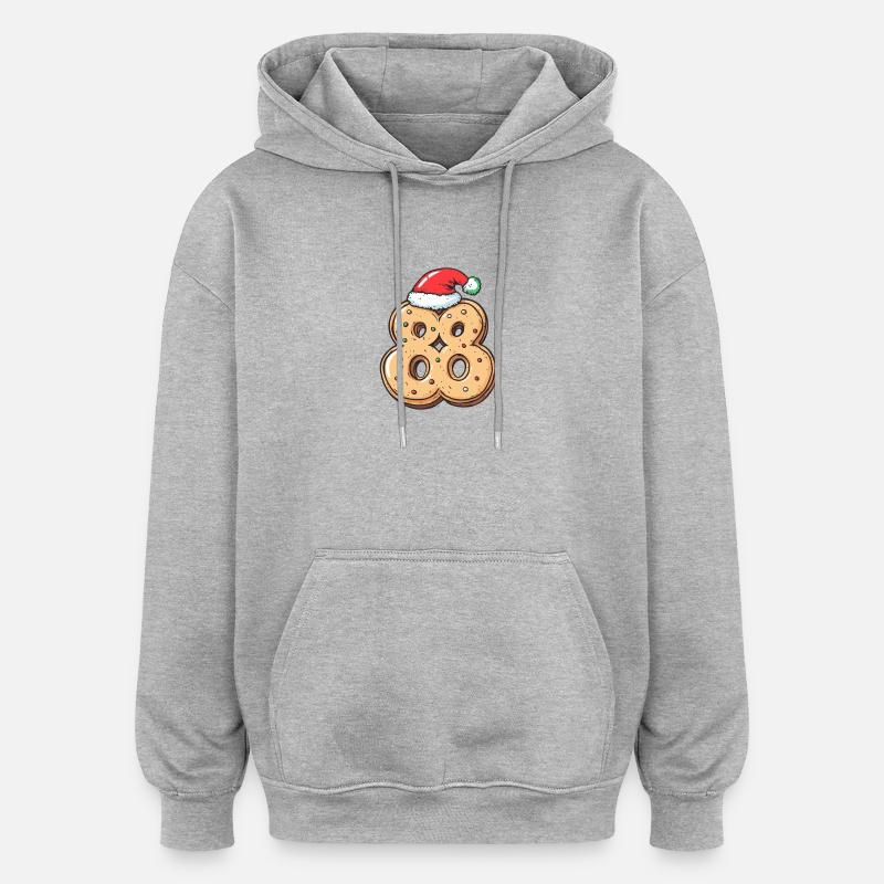 88 Numéro Cookie Noël - Sweat à capuche oversize unisexe - gris chiné