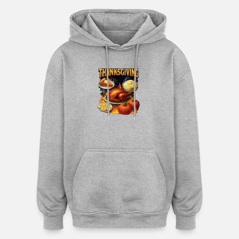 Action de grâce - Sweat à capuche oversize unisexe - gris chiné