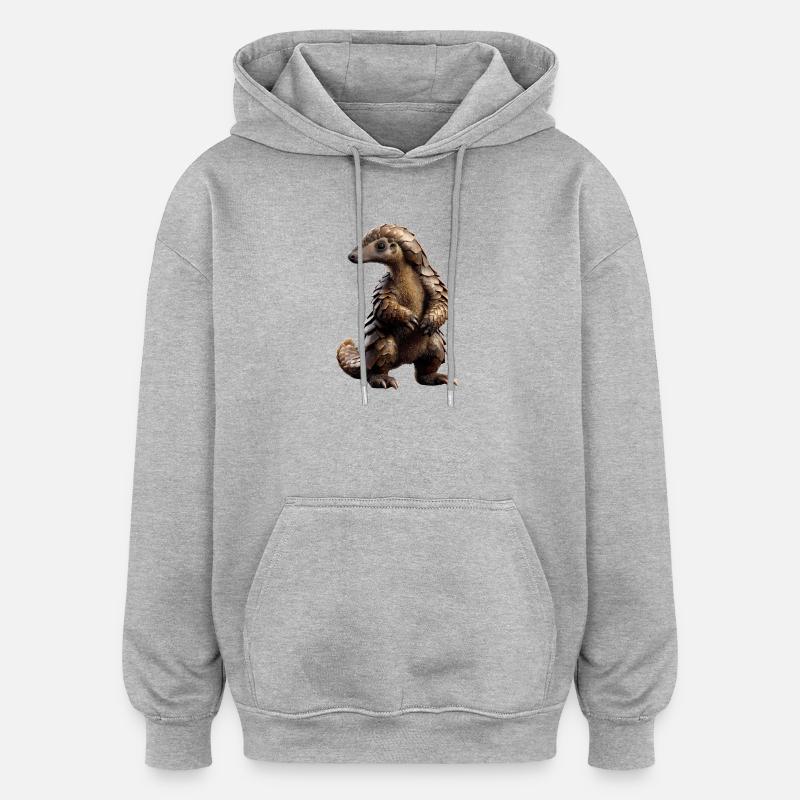 Pangolin Pangolin Pomme de pin Pangolins - Sweat à capuche oversize unisexe - gris chiné