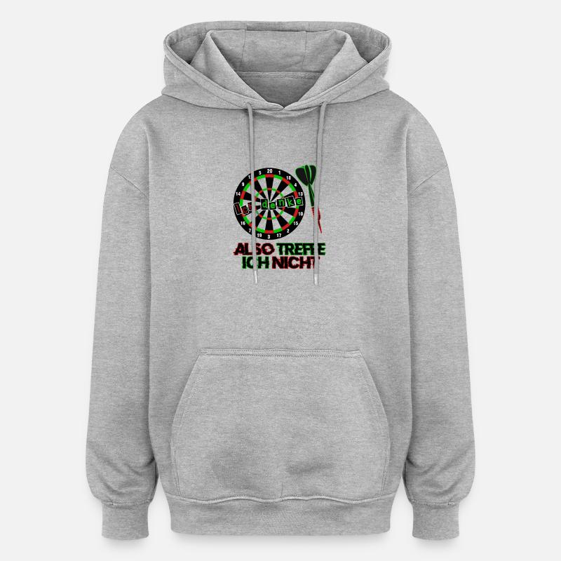 Fléchettes Fléchettes Dartspfeil - Sweat à capuche oversize unisexe - gris chiné