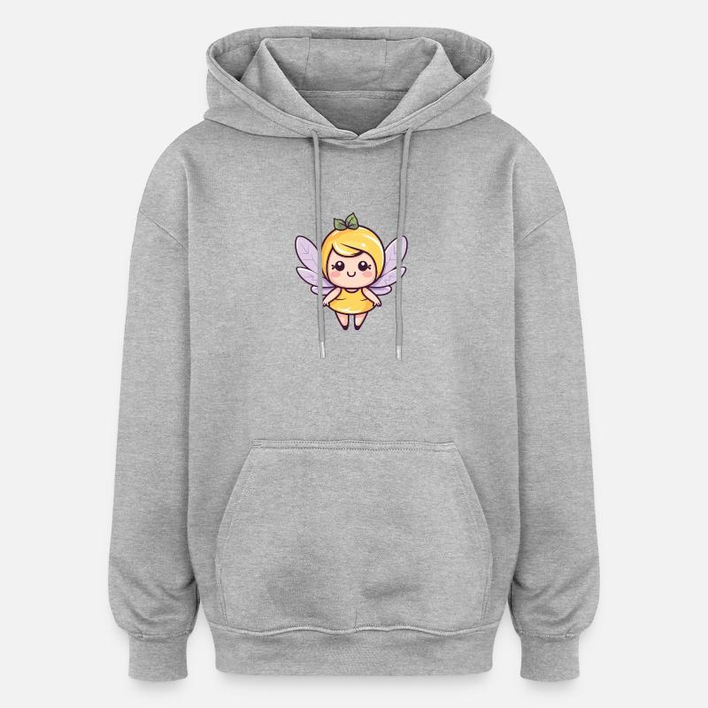 Fée Mignon Conte de fées - Sweat à capuche oversize unisexe - gris chiné
