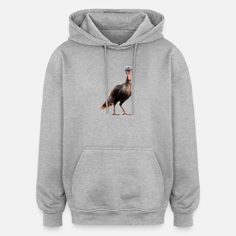 Dinde Poules Oiseaux Dinde - Sweat à capuche oversize unisexe - gris chiné