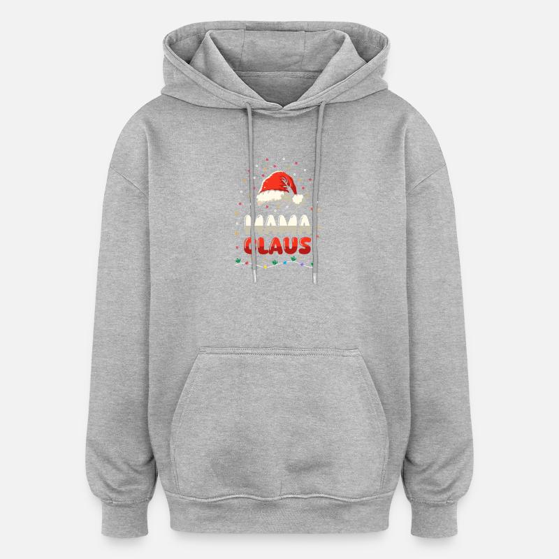Noël Maman Noël - Sweat à capuche oversize unisexe - gris chiné