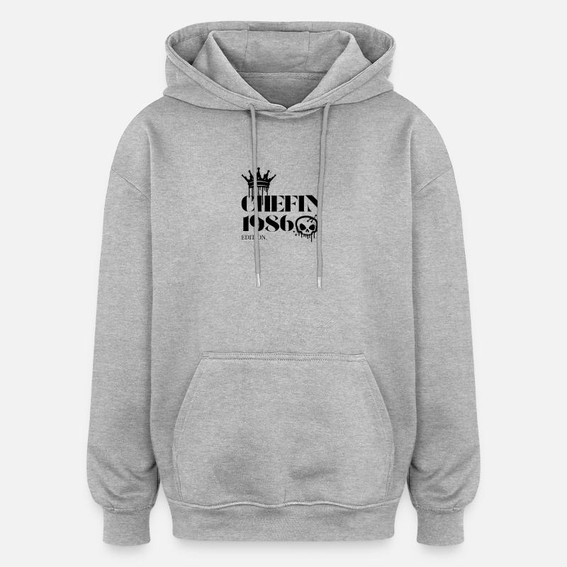 Édition Chefin 1986 – Drôle de dicon - Sweat à capuche oversize unisexe - gris chiné