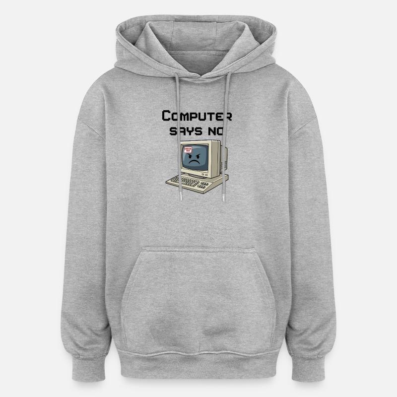 Retro Computer 404 Fehler - Oversized Unisex Hoodie - Grau meliert