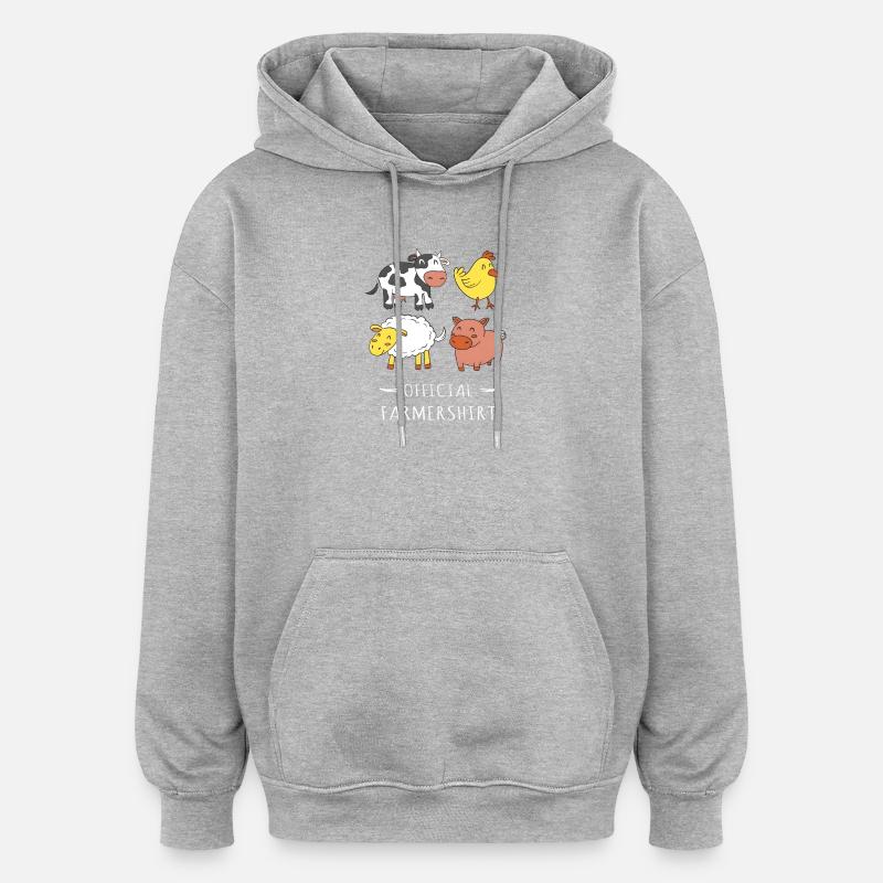 Fermier officiel Fermier Fermier Mignons - Sweat à capuche oversize unisexe - gris chiné
