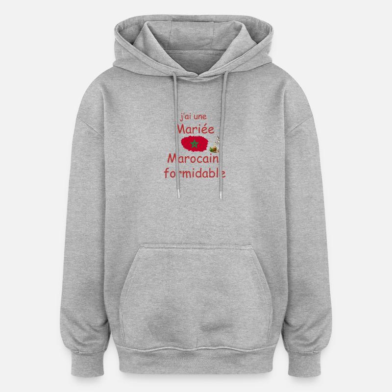 Terrific Moroccan Bride - Oversized Unisex Hoodie - heather grey