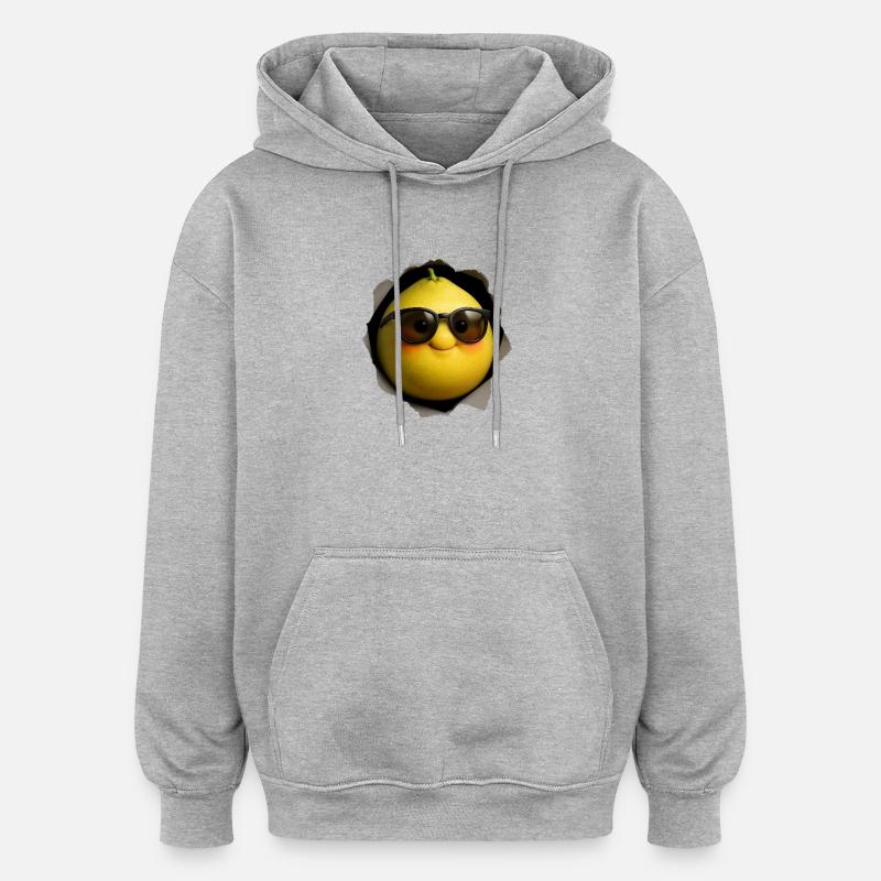 Grapefruit - Oversized Unisex Hoodie - heather grey