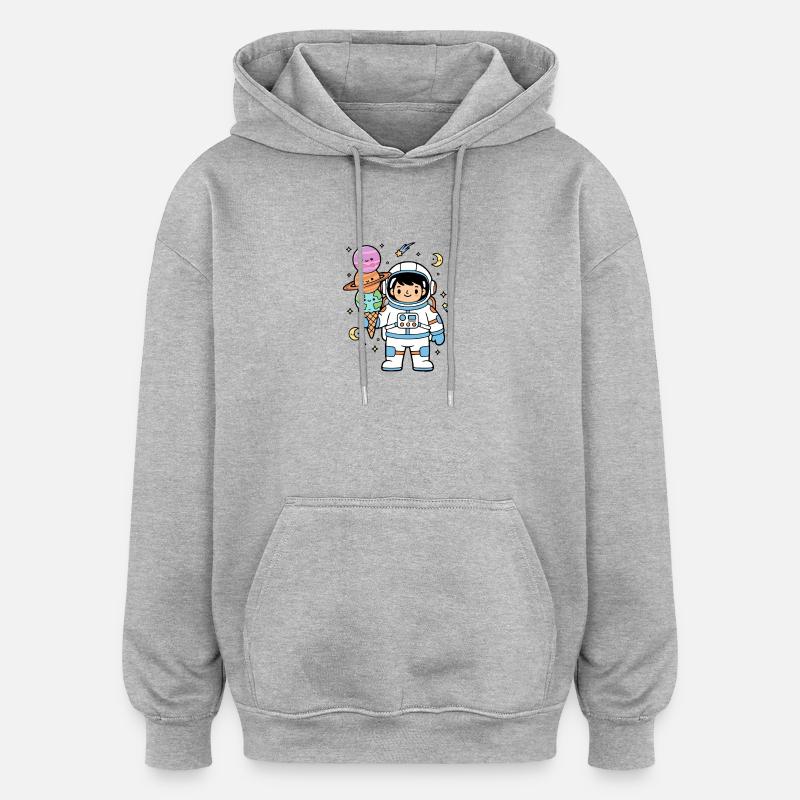 Œuvres d’astronaute Nourriture Humour spatial - Sweat à capuche oversize unisexe - gris chiné