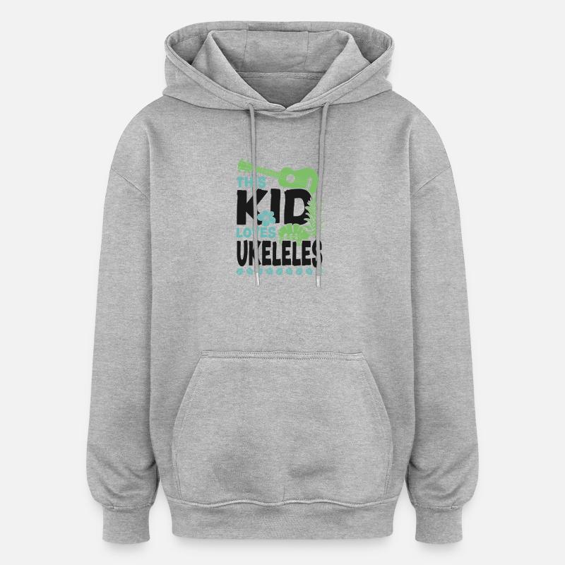 Ukulélé hawaïen Uke Kid Ce gamin - Sweat à capuche oversize unisexe - gris chiné