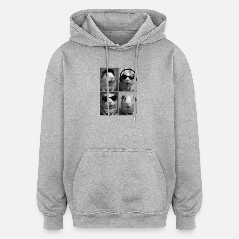 cobaye - Sweat à capuche oversize unisexe - gris chiné