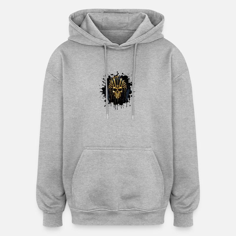 Pharaon du Crâne d’Or - Sweat à capuche oversize unisexe - gris chiné