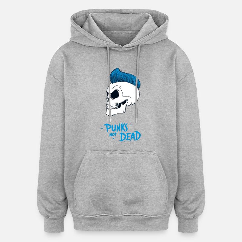 PUNKS NOT DEAD #2 - steam punk'n'roll - Sweat à capuche oversize unisexe - gris chiné