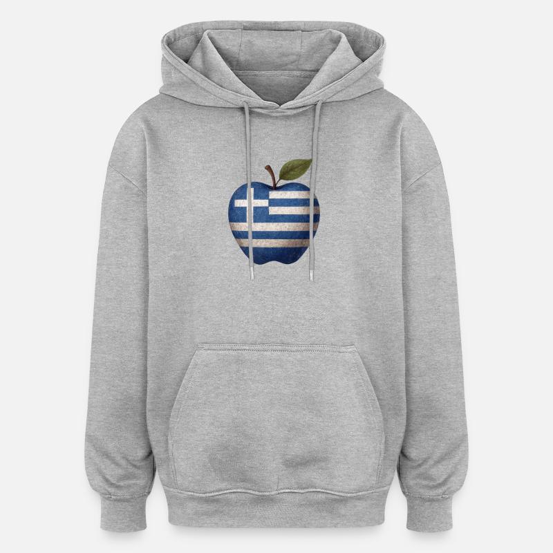 Grèce - Sweat à capuche oversize unisexe - gris chiné