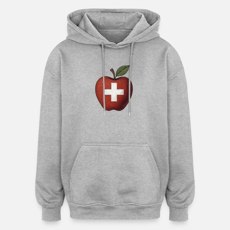 Suisse - Sweat à capuche oversize unisexe - gris chiné
