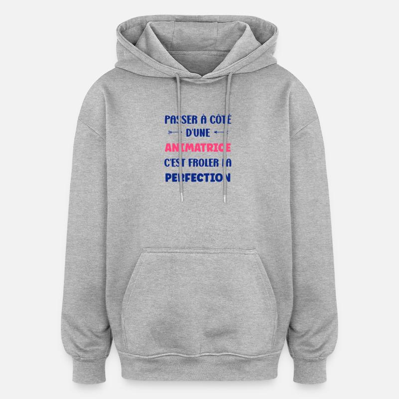 animatrice - Sweat à capuche oversize unisexe - gris chiné