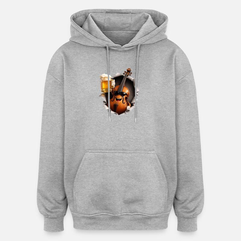 Cello Bier - Oversized Unisex Hoodie - Grau meliert