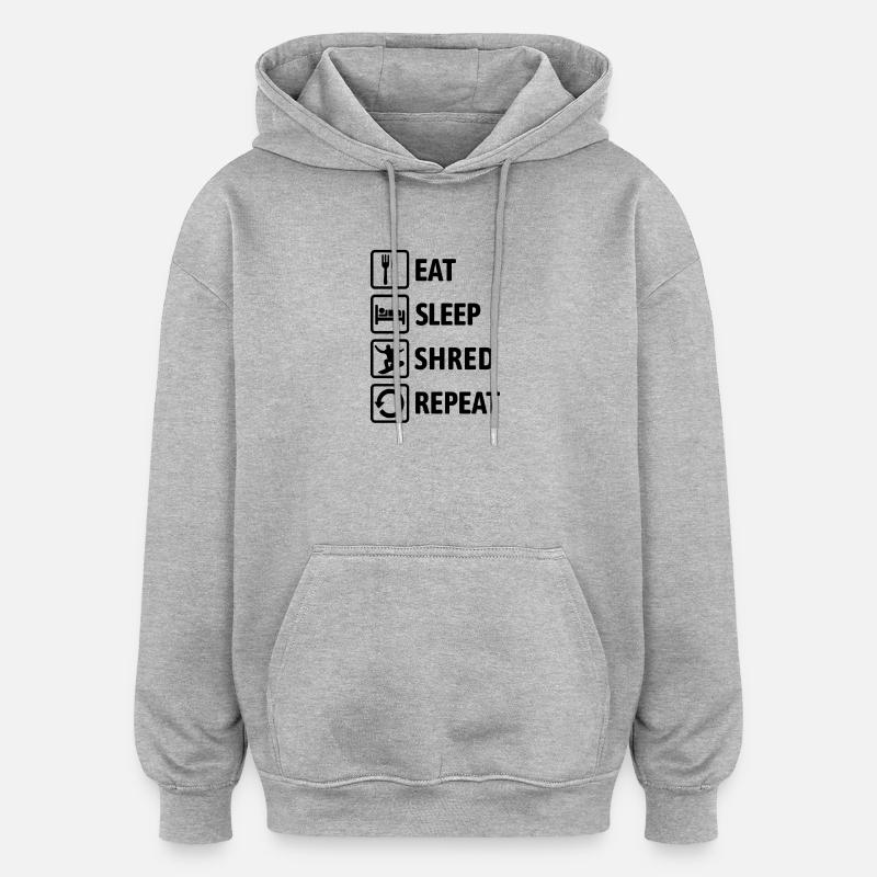 Mange, dors, déchiquet, répétez - Snowboard - Sweat à capuche oversize unisexe - gris chiné