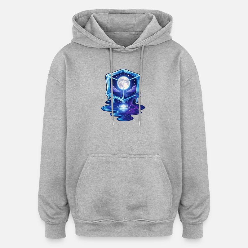 Galaxie cosmique Icecube - Sweat à capuche oversize unisexe - gris chiné