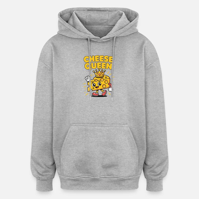 Cheese Queen – Fromage à couronne - Sweat à capuche oversize unisexe - gris chiné