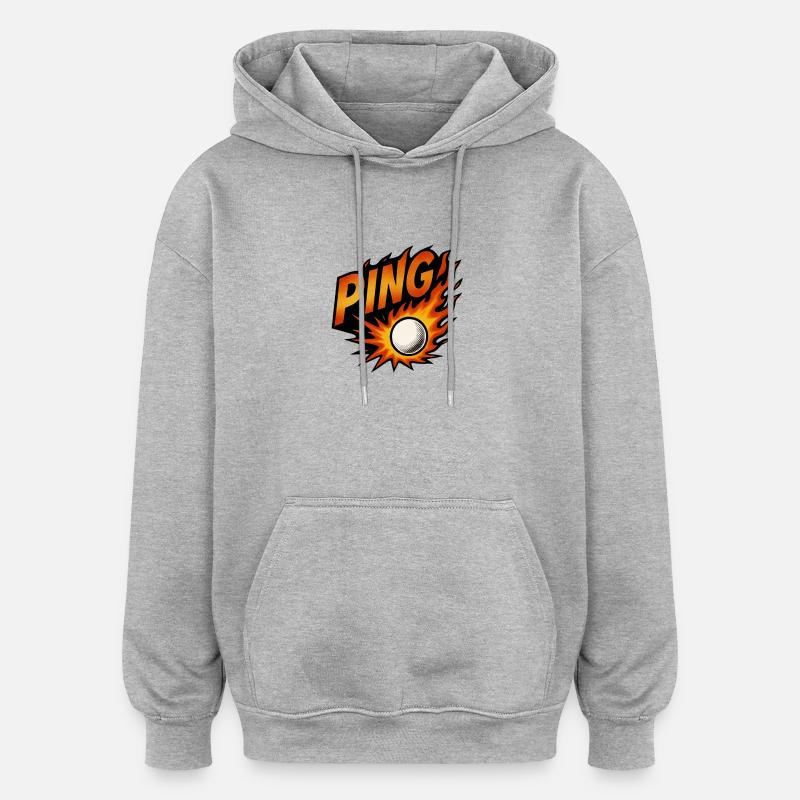 Ping Pong - Tennis de Table - Sweat à capuche oversize unisexe - gris chiné
