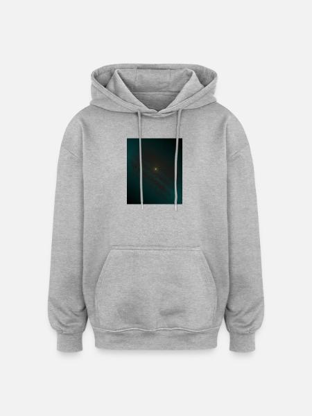 Teal Ringenspiral im Zentrum - Oversized Unisex Hoodie - Grau meliert