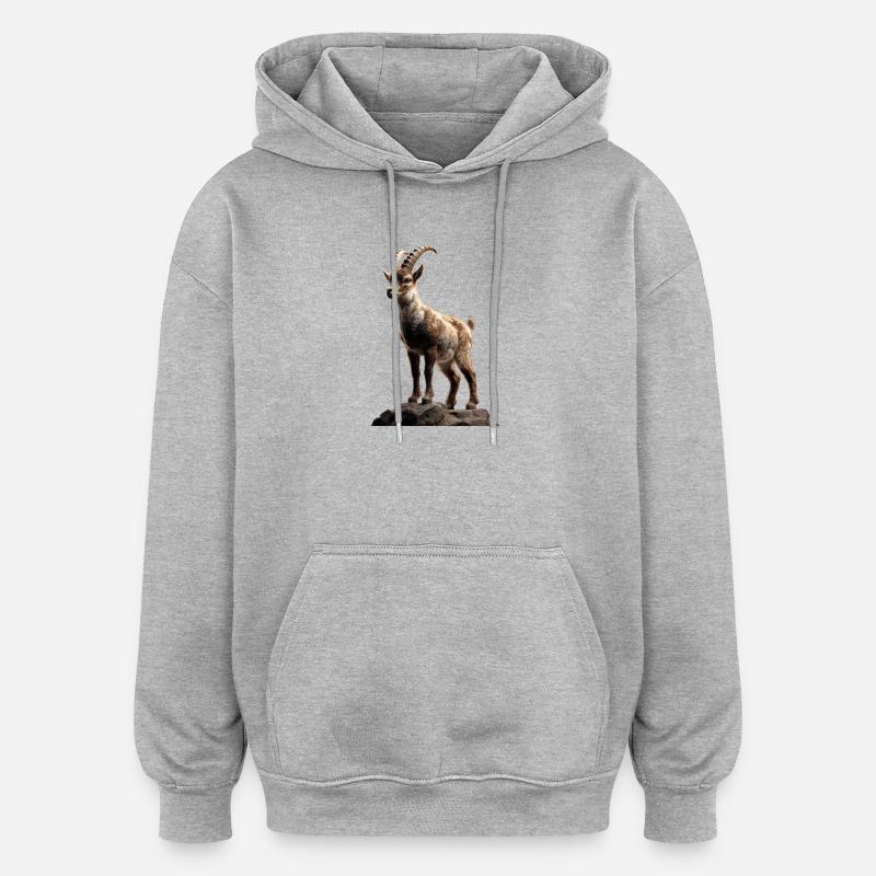 Stenbocksget Alpibock Stenbocksgetter - Oversized luvtröja unisex - gråmelerad