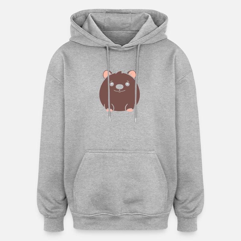 wombat - Sweat à capuche oversize unisexe - gris chiné