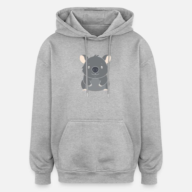 wombat - Sweat à capuche oversize unisexe - gris chiné