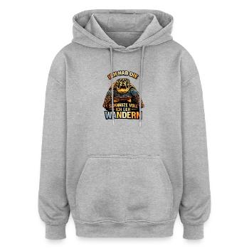 Ich hab die Schnauze voll Schildkröten Wandern - Oversized Unisex Hoodie - Grau meliert - Vorne - Noah (186cm)