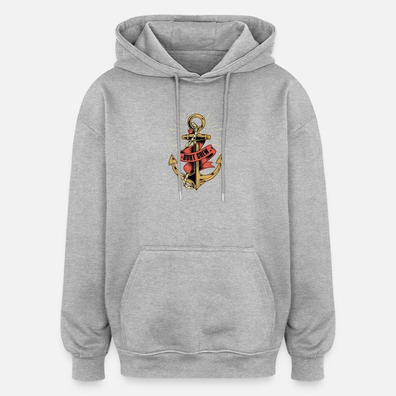 Équipage de bateau Capitaine de voile - Sweat à capuche oversize unisexe - gris chiné