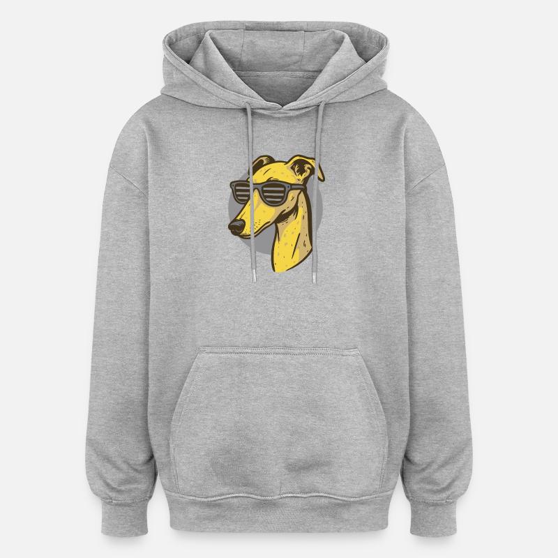 Windhund, Galgo - Oversized Unisex Hoodie - Grau meliert