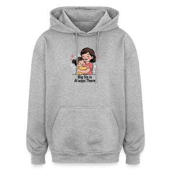 Tender Big Sister Embrace - Oversized Unisex Hoodie - heather grey - Front - Noah (186cm)