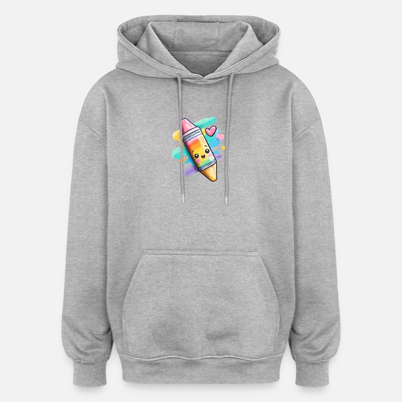 Craie arc-en-ciel - Sweat à capuche oversize unisexe - gris chiné