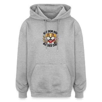  Auf Dem Hof Bin Der Chef Lustiger Bauernhof Hund - Oversized Unisex Hoodie - Grau meliert - Vorne - Noah (186cm)