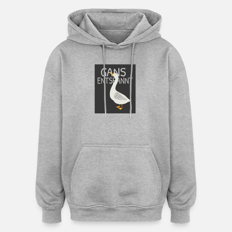 Goose Relaxed – Design Humoristic Relax - Sweat à capuche oversize unisexe - gris chiné