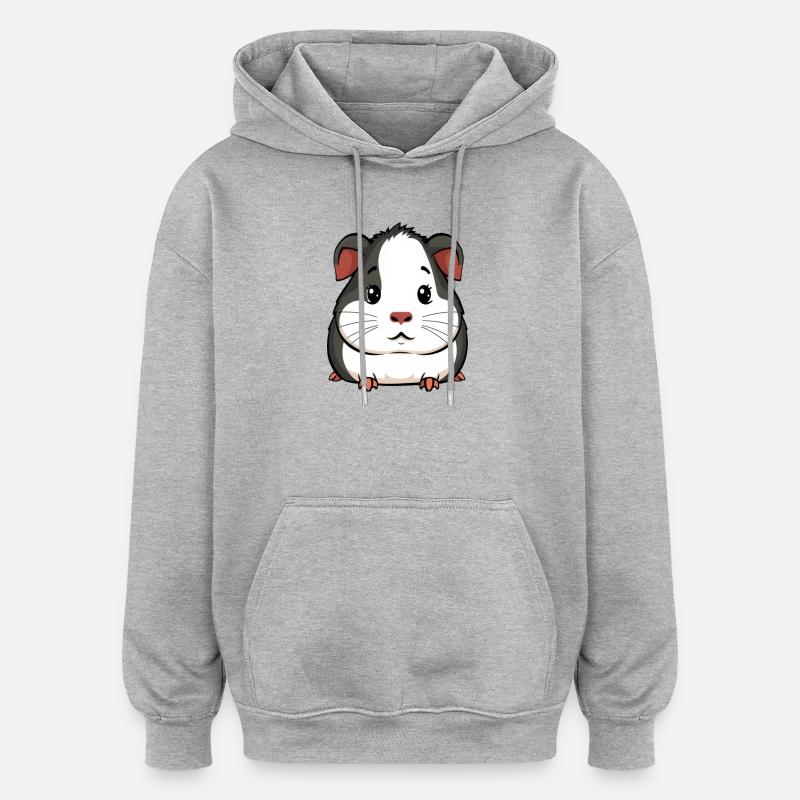cobaye - Sweat à capuche oversize unisexe - gris chiné