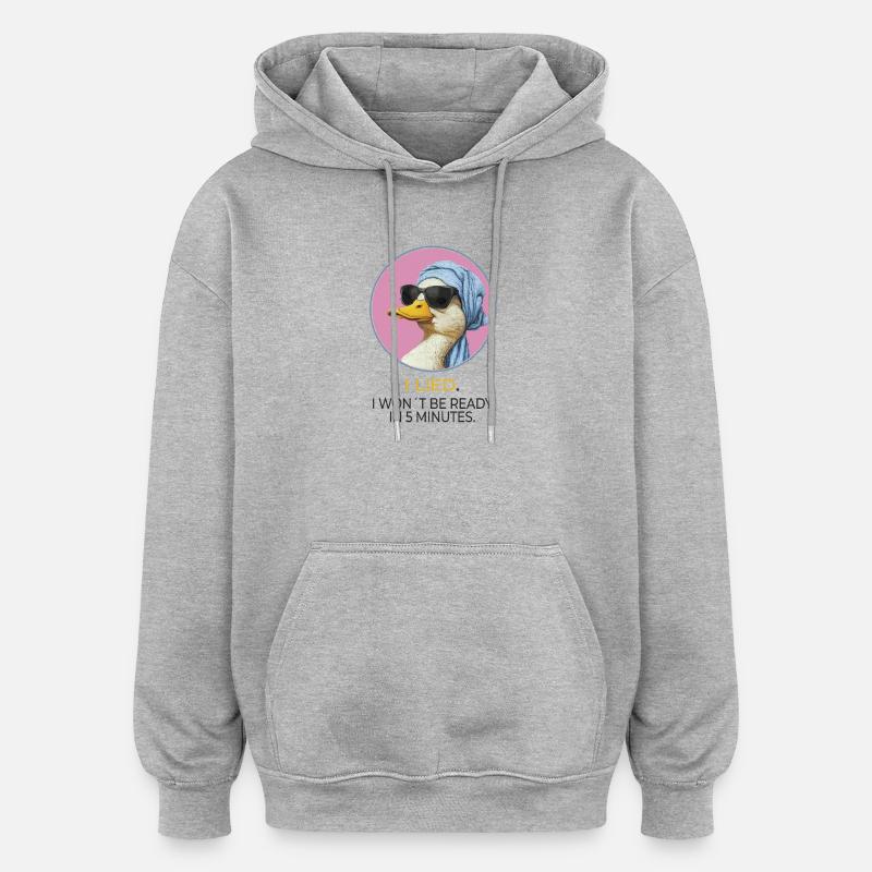 Stylish Duck – I Song Statement Design - Sweat à capuche oversize unisexe - gris chiné