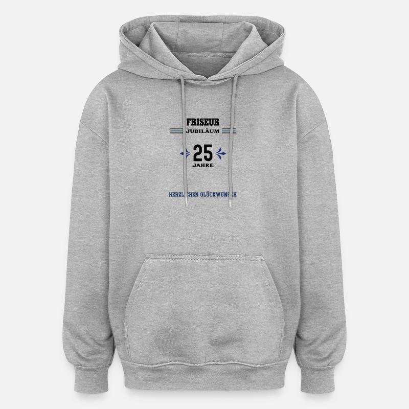 25e anniversaire de coiffeur 25e anniversaire - Sweat à capuche oversize unisexe - gris chiné