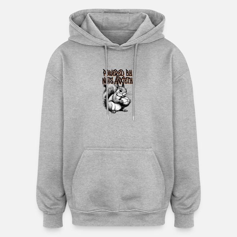 Powered by Nüssen und Angst - Oversized Unisex Hoodie - Grau meliert