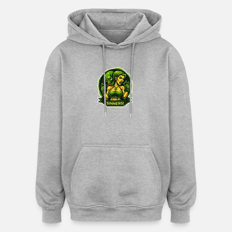 Pécheurs ! Démon à la campagne - Sweat à capuche oversize unisexe - gris chiné