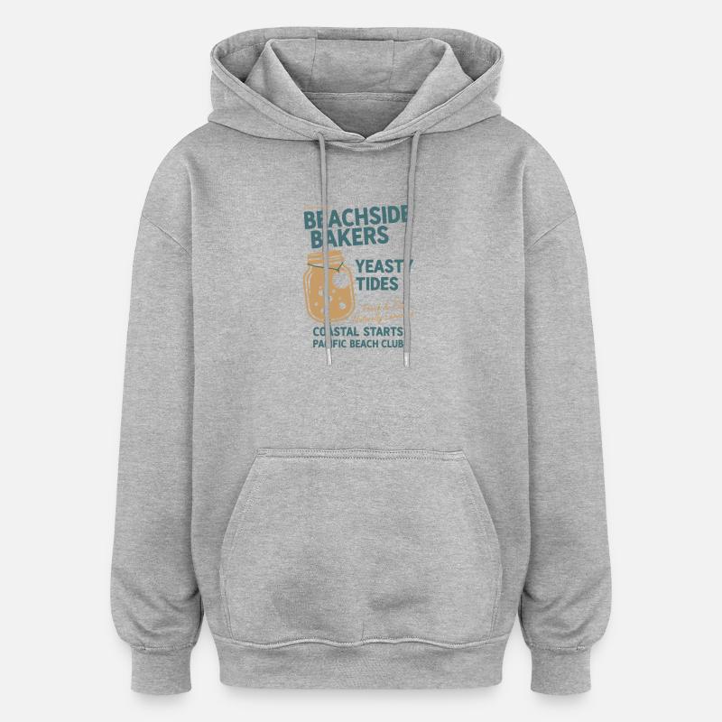 Sauerteig Brot Backen Ästhetik Design  - Oversized Unisex Hoodie - Grau meliert