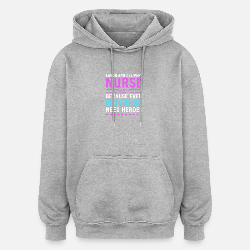 Entbindung Hebamme - Oversized Unisex Hoodie - Grau meliert