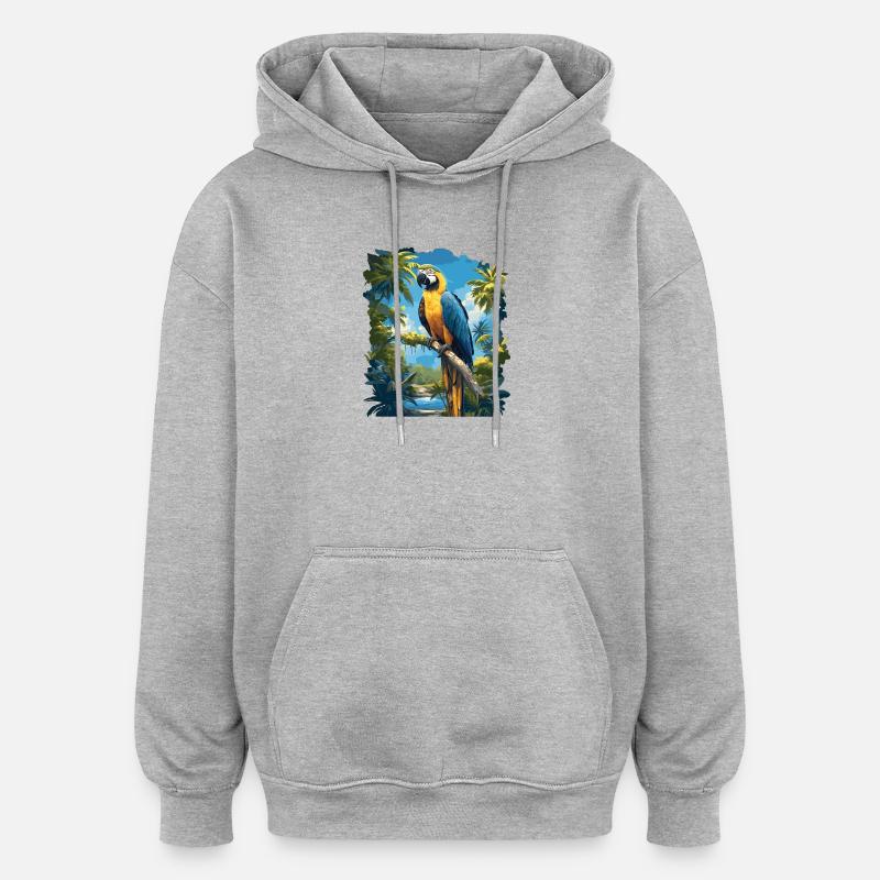 L’ère de l’ara - Sweat à capuche oversize unisexe - gris chiné