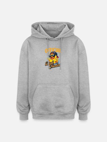 Officiel Andejæger Gummiand-Andeelsker - Oversize unisex hoodie - grå meleret