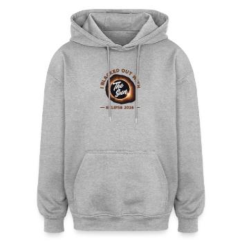 Solar eclipse 2026, August 12 - Oversized Unisex Hoodie - heather grey - Front - Noah (186cm)
