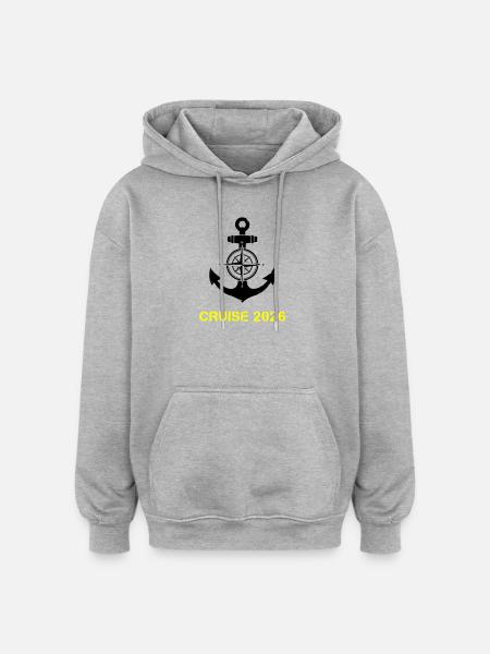 Cruise 2026 Anker Kompass - Oversized Unisex Hoodie - Grau meliert