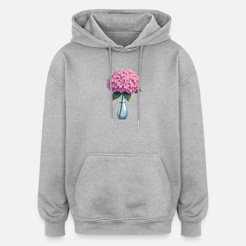 Hydrangea - Oversized Unisex Hoodie - heather grey