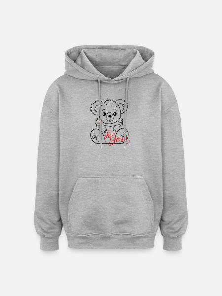 Teddy for you - Oversized Unisex Hoodie - heather grey